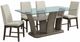 Elements International Dapper Gray 5-Piece Cream/Walnut Dining Set-0