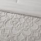 Olliix by Madison Park Grey Full/Queen Laetitia Tufted Cotton Chenille Medallion Comforter Set-4