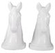 A & B Home White Jubilee Horse Head Bookends-2