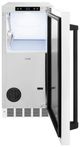 ZLINE Autograph Edition Touchstone 15" 75 lbs. White Matte Door with Matte Black Handle Clear Cube Ice Maker with Drain Pump-2