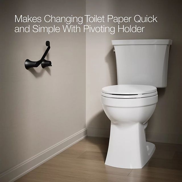 KOHLER® Simplice® Matte Black Pivoting Toilet Paper Holder-3