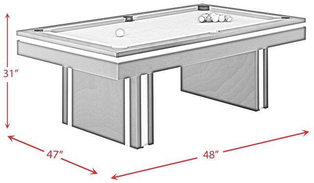 Elements International Ajax Black/Burgundy Billiard Table-2