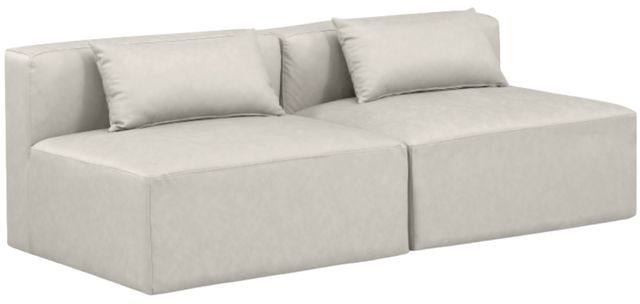 Meridian Furniture Cube 2-Piece Cream Armless Sofa-0