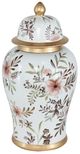 A & B Home Gold/White Ginger Jar-0