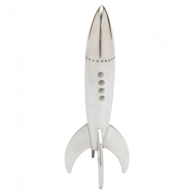 Renwil® Rush Polished Silver Spaceship Statue-0