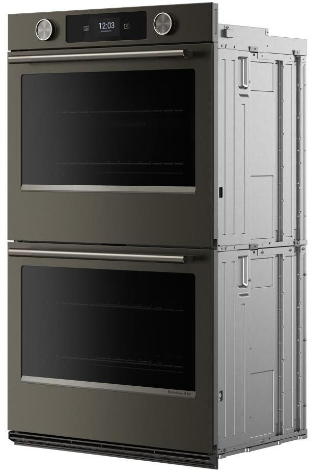 KitchenAid® 30" Black Ore Smart Double Electric Wall Oven with Intelligent Cooking Camera-3