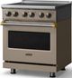 Viking® 5 Series 30" Nantucket Pro Style Electric Range with Brushed Brass Trim-2