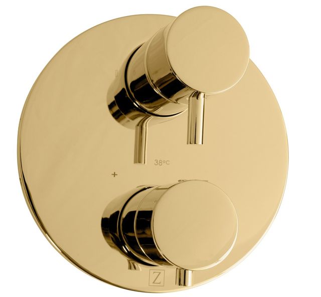 ZLINE Autograph Edition Polished Gold Emerald Bay Thermostatic Shower System with Body Jets-4