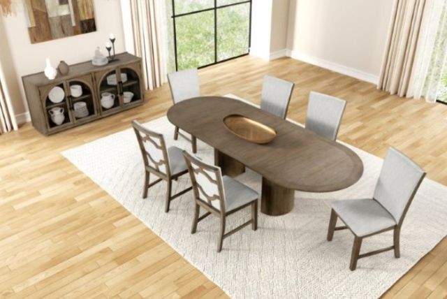 Furniture of America® Clements 7-Piece Gray/Oak Dining Set-1