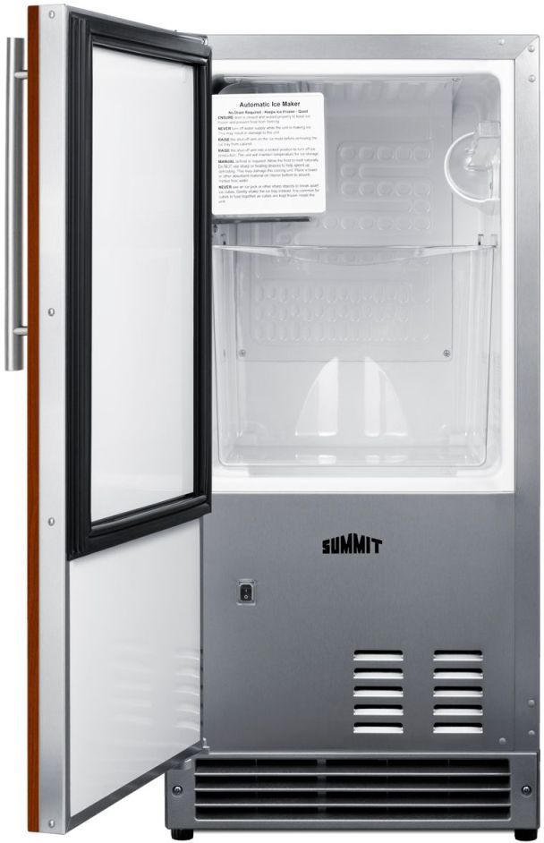 Summit® 15" 25 lb. Panel Ready Ice Maker-2