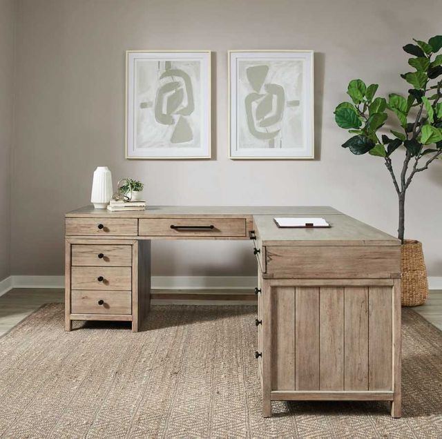 Liberty Furniture Proximity Place Barley Buff L Shaped Desk-1
