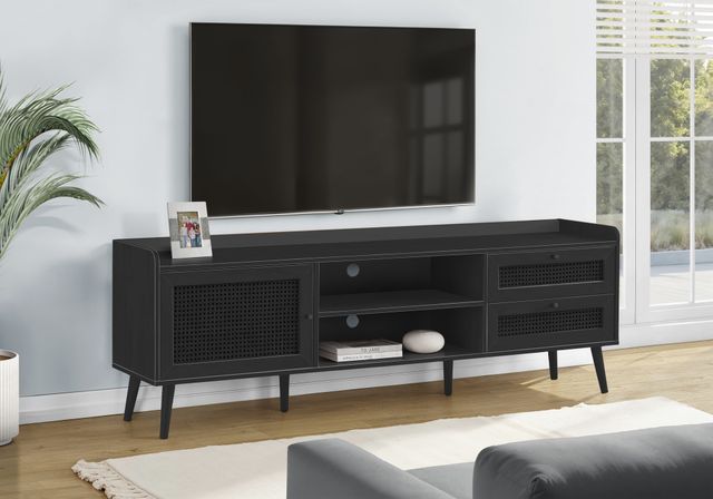 Monarch Specialties Inc. Black 72" TV Stand with Storage-1