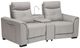 Michael Amini® Mia Bella 3-Piece Dark Espresso/Gray Manual Reclining Sectional with Storage Console-0