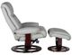 BarcaLounger® Dawson Roman Light Gray Swivel Reclining Pedestal Chair and Ottoman Set-2