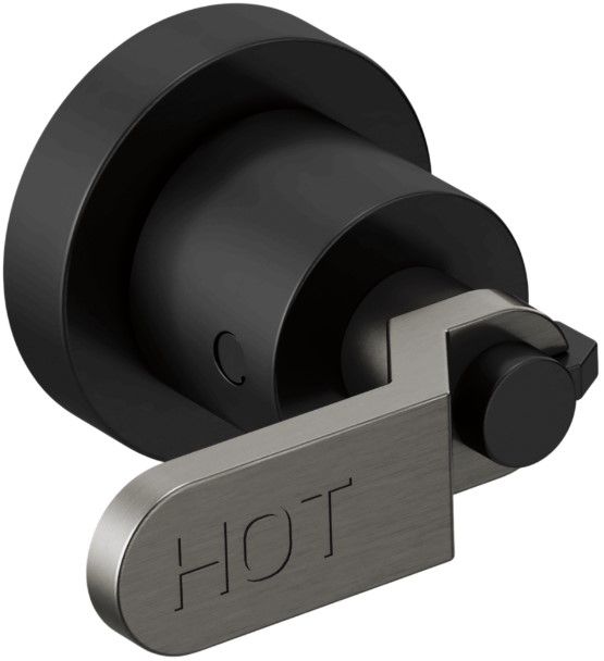 Brizo Litze® Matte Black/Brilliance® Luxe Steel® 2-Handle Wall Mount Tub Filler Industrial Lever Handle Kit-0