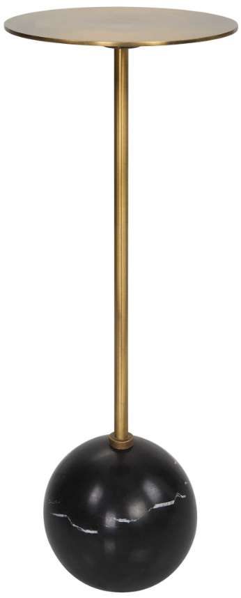 Uttermost® Gimlet Brass Drink Table with Black Base-3
