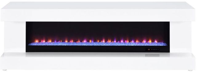 Coaster® Mallory White High Gloss TV Stand Fireplace Console-4