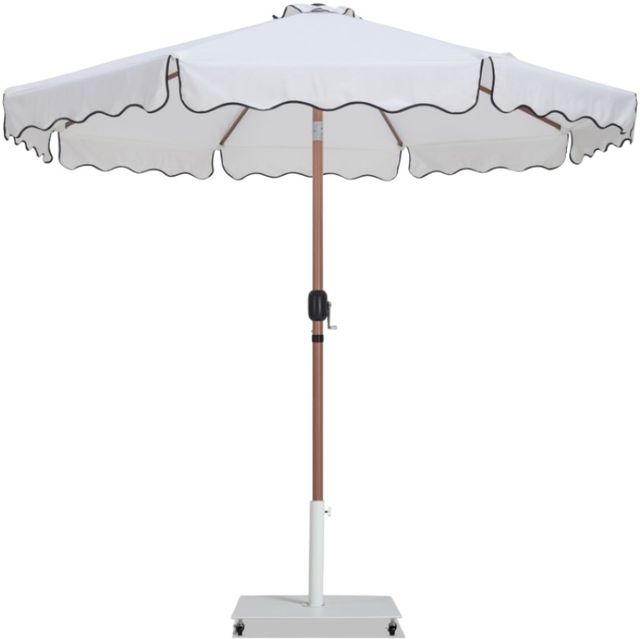 Meridian Furniture Amalfi White/White Aluminum Outdoor Patio Umbrella and Rectangular Base-0