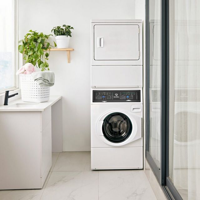 Speed Queen® SF7 3.5 Washer, 7.0 Cu. Ft Electric Dryer White Stack Laundry-5