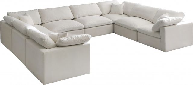 Meridian Furniture Plush 8-Piece Cream Modular Sectional-0