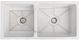 ZLINE Palermo White Gloss 36" Farmhouse Double Bowl Fireclay Kitchen Sink-4