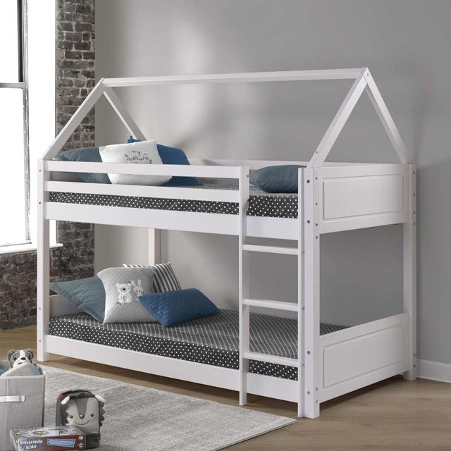Powell® Georgie White Twin/Twin Youth House Bunk Bed-1