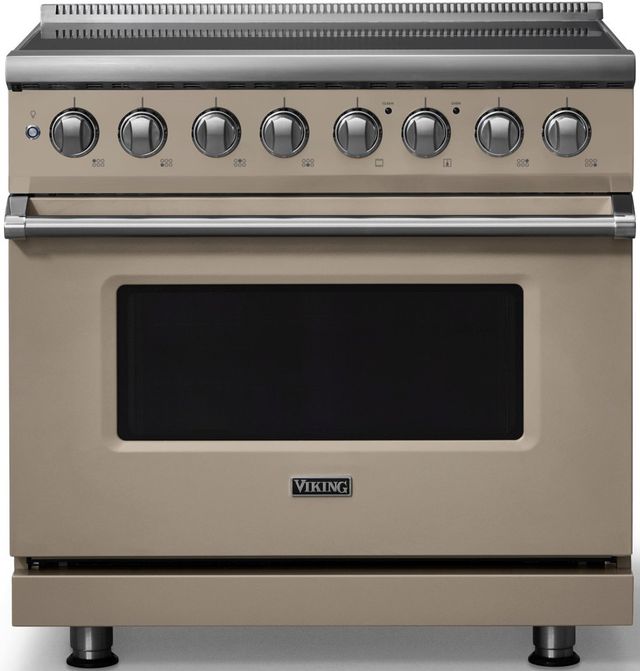 Viking® 5 Series 36" Nantucket Pro Style Induction Range with Polished Chrome Trim-0
