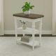 Liberty Furniture Turnberry Park Toasted Oat Chairside Table with Washed White Base-1