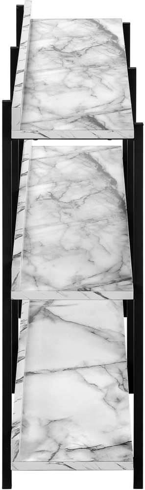 Monarch Specialties Inc. 48"L White Marble Look Console Table with Black Metal Frame-3