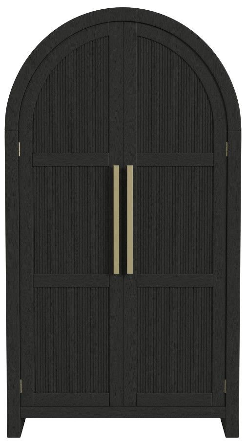 Elements International Ridgemont Black Large Bookcase-1