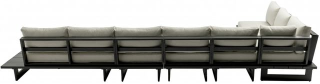 Meridian Furniture Maldives 6-Piece Cream/Dark Gray Aluminum/Fabric Outdoor Modular Sectional-2
