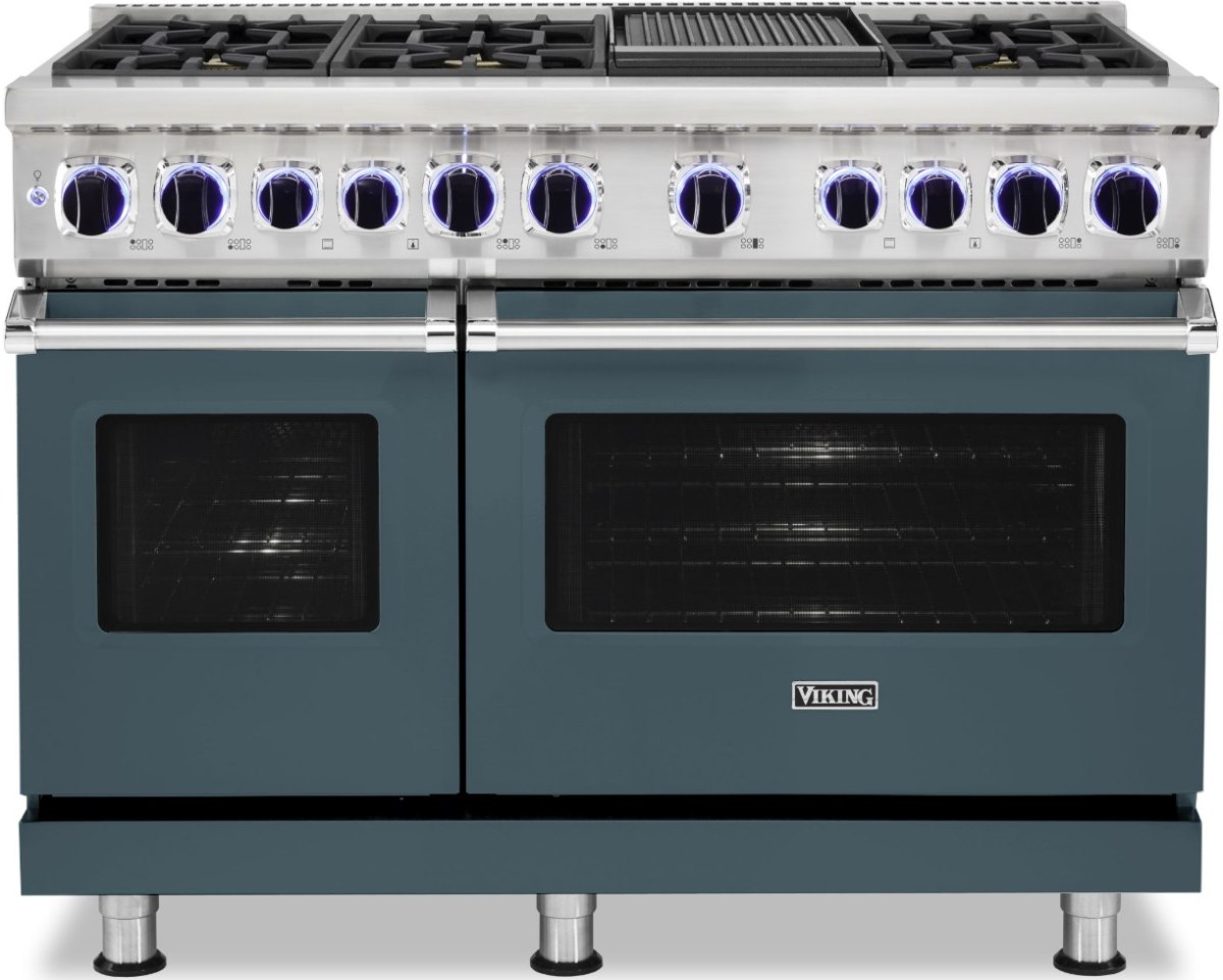Viking® 7 Series 48" Squall Pro Style Dual Fuel Range & 5 Series 48" Chimney Wall Hood