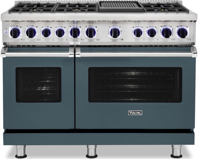 Viking® 7 Series 48" Squall Pro Style Dual Fuel Range & 5 Series 48" Chimney Wall Hood-0