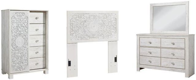 Signature Design by Ashley® Paxberry 3-Piece Whitewash Twin Panel Headboard Set-0