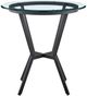 Armen Living Naomi Glass Top Bar Table with Black Metal Base -2