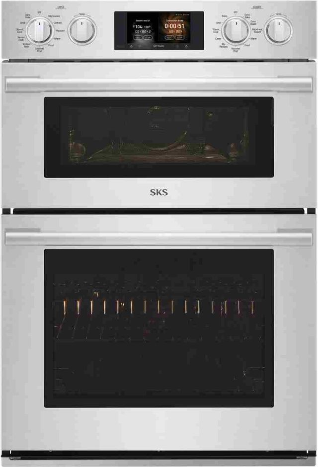 SKS 30" Stainless Steel Oven/Microwave Combo Electric Wall Oven-0