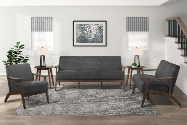 Homelegance® Carlson Dark Gray/Dark Walnut Sofa-3