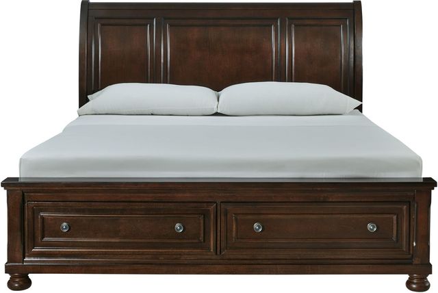 Millennium® by Ashley® Porter Rustic Brown California King Sleigh Storage Bed-2