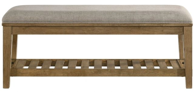 Intercon Andover Gray/Maple Upholstered Bench-1
