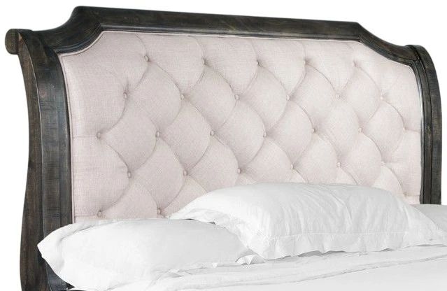 Magnussen Home® Bellamy Beige/Peppercorn King Upholstered Sleigh Headboard -0