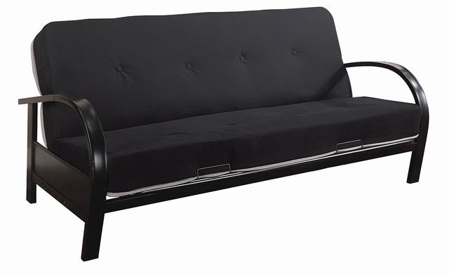 Coaster® Glossy Black Metal Futon Frame-0