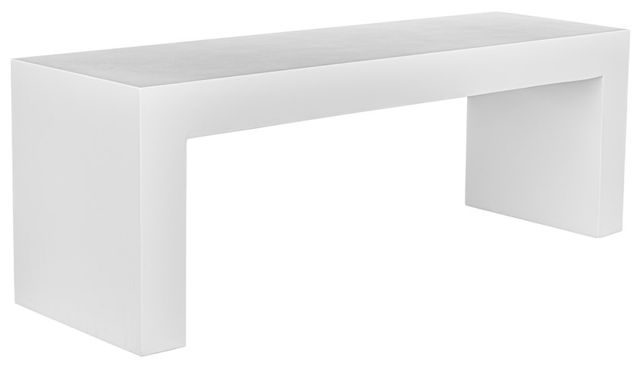 Moe's Home Collection Lazarus White Concrete Outdoor Bench-0
