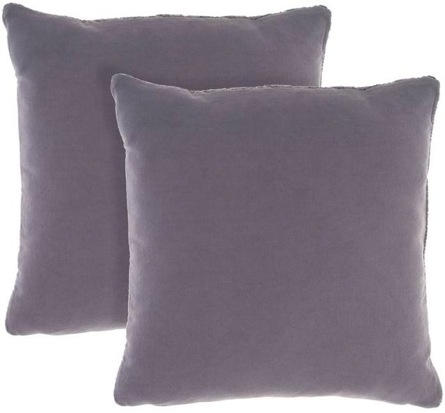 Nourison Home™ Lifestyle 2-Piece Charcoal Cotton Knitted Throw Pillows Set-1