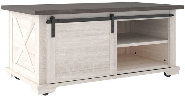 Signature Design by Ashley® Dorrinson 3-Piece Antiqued White/Gray Living Room Table Set-1