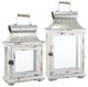 A & B Home Evelyn 2-Piece Silver/White Lantern Set-0