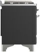 Ilve® Majestic III 40" Graphite Matte Pro Style Dual Fuel Liquid Propane Range with Triple Glass Door and Chrome Trim-3