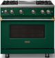 Viking® 5 Series 36" Ivy Pro Style Gas (LP) Range with Brushed Brass Trim-4