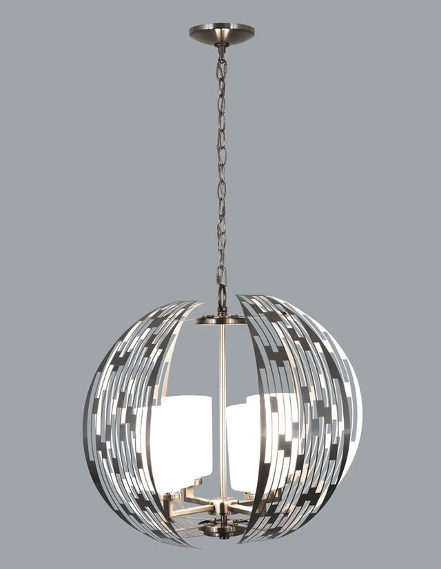YHD Brushed Nickel 4-Light Chandelier-1