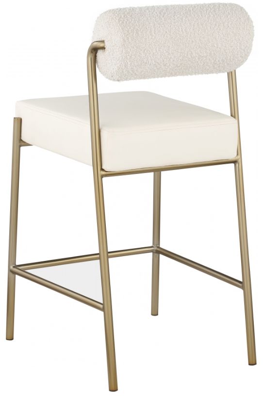 Meridian Furniture Carly Brushed Brass/Cream Counter Stool-2