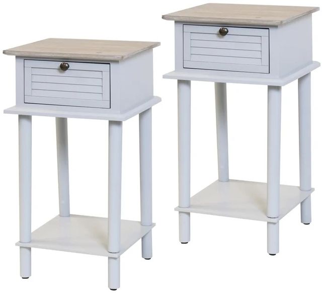 Stylecraft 2-Piece Two Tone Gray Side Table Set-0